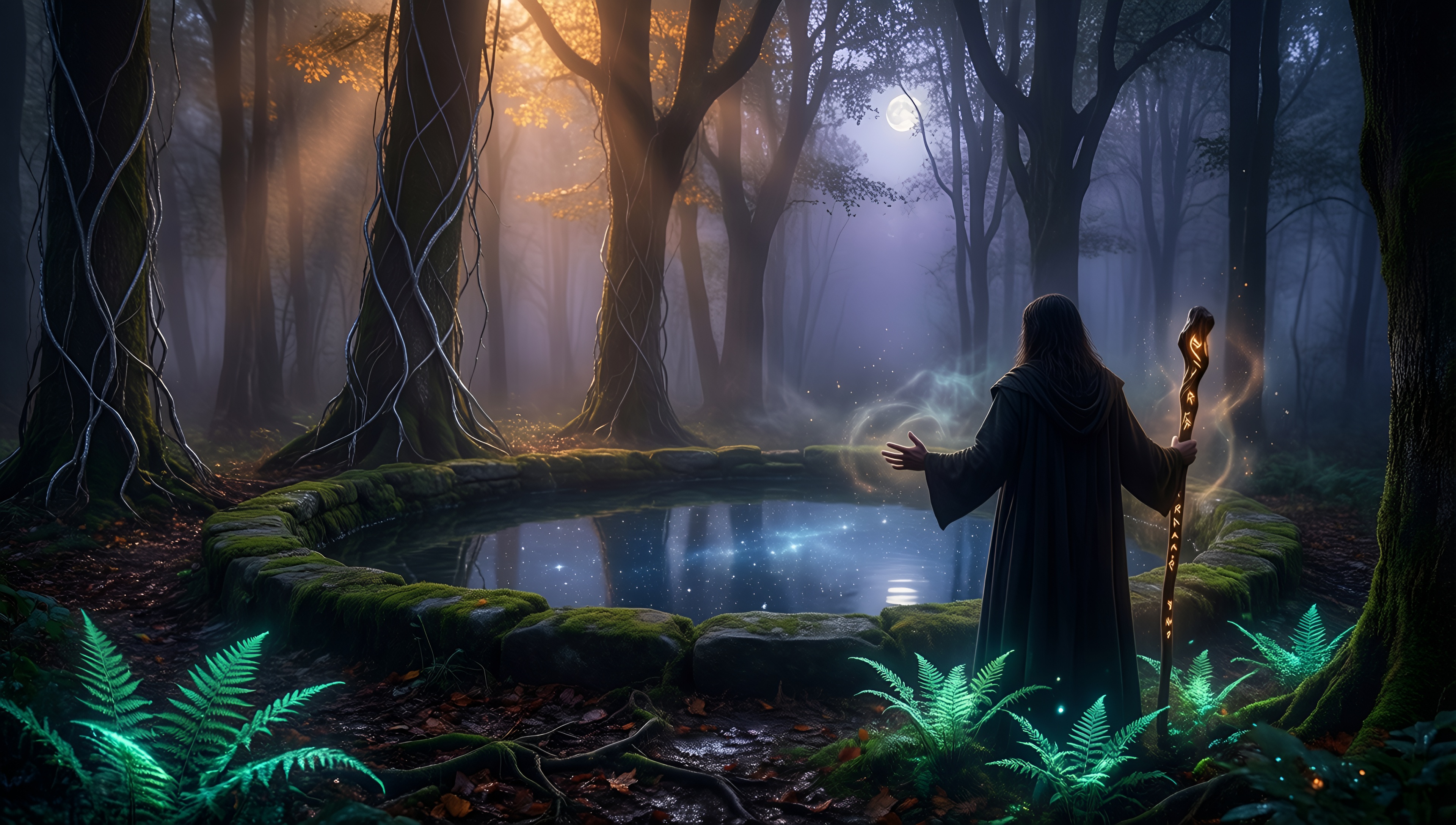 Mystic Forest Guardian - AI generated wallpaper