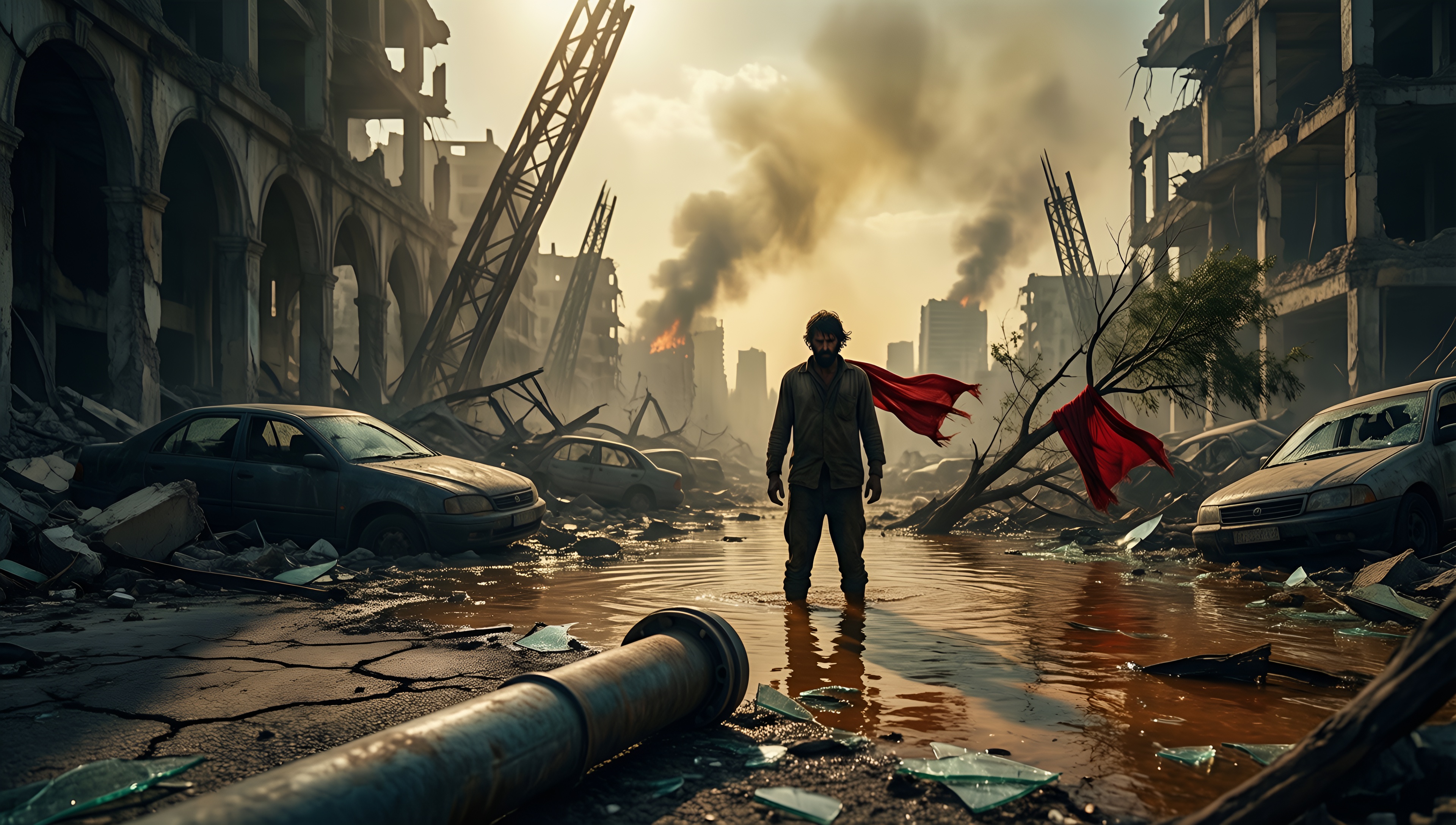 Apocalyptic Ruins - AI generated wallpaper