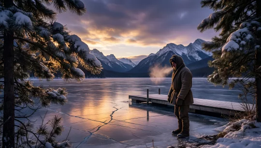 Winter Solitude at Sunset