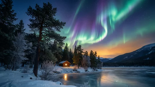 Frozen Aurora Night