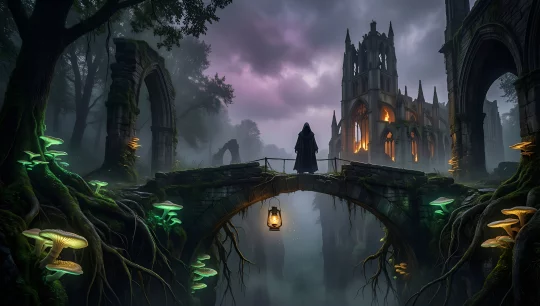Mystic Bridge in the Enchanted Forest