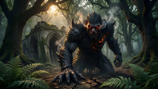 Dark Beast in Gothic Forest